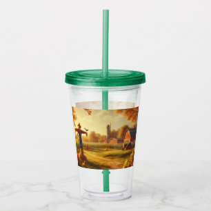 Thanksgiving/Autumn/Fall on the farm Acrylic Tumbler