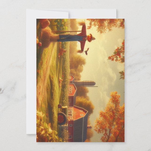 Thanksgiving/Autumn/Fall on the farm Holiday Card (Front)