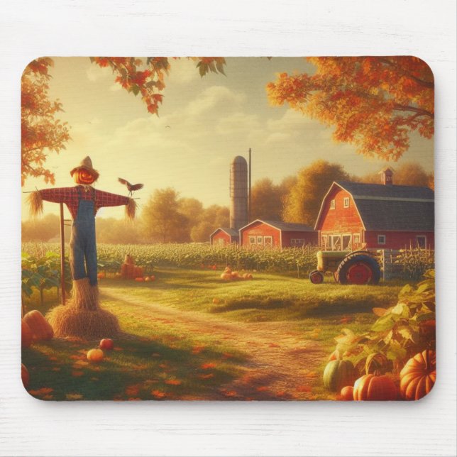 Thanksgiving/Autumn/Fall on the farm Mouse Pad (Front)