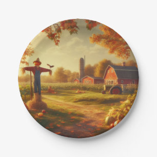 Thanksgiving/Autumn/Fall on the farm Paper Plate
