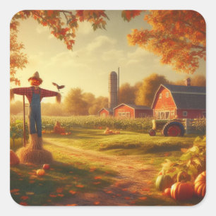 Thanksgiving/Autumn/Fall on the farm Square Sticker