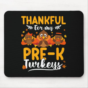 Thanksgiving Autumn Fall Thankful My Turkeys Pre-k Mouse Pad