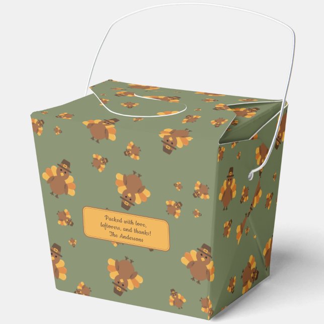 Thanksgiving Autumn Green Turkey Leftovers  Favour Box (Creator Uploaded)