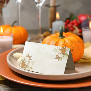 Thanksgiving Autumn Greenery Fall Foliage Elegant Place Card