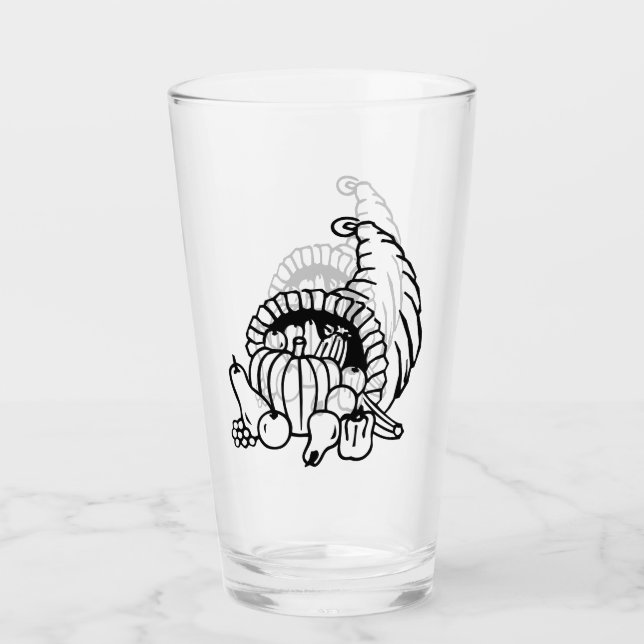 THANKSGIVING AUTUMN HARVEST  GLASS (Front)