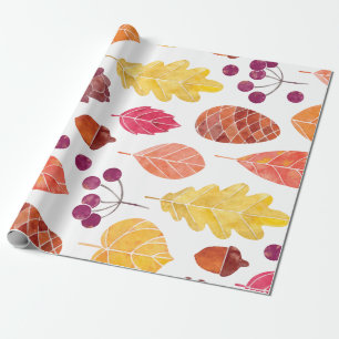 Thanksgiving autumn leaf design wrapping paper
