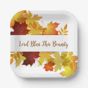 Thanksgiving Autumn Leaves 7" Paper Plates