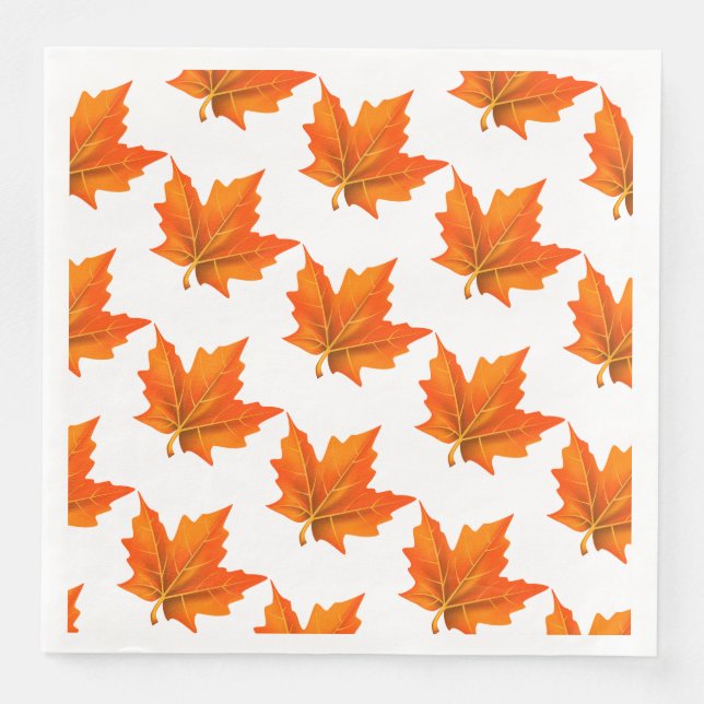 Thanksgiving Autumn Leaves Paper Napkins (Front)