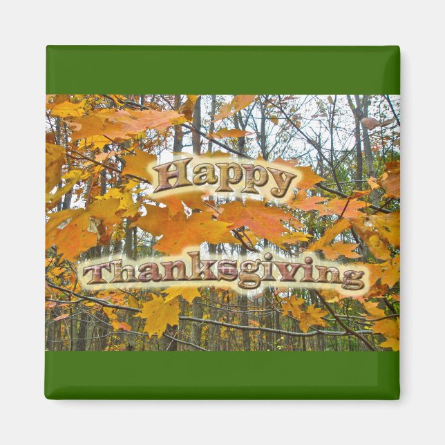 Thanksgiving Autumn Maple Foliage Magnet (Front)
