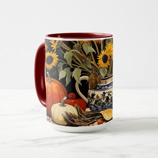 Thanksgiving Autumn Painting Mug (Front Left)