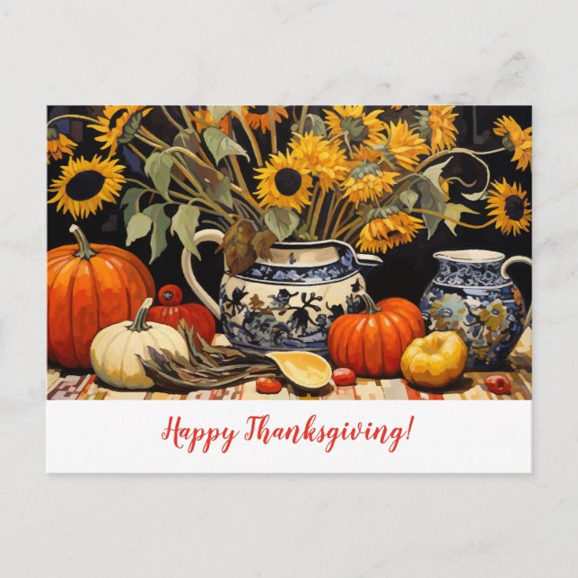 Thanksgiving Autumn Painting Postcard (Front)