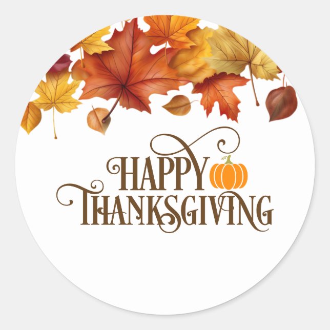 Thanksgiving Autumn Pumpkin Stickers (Front)