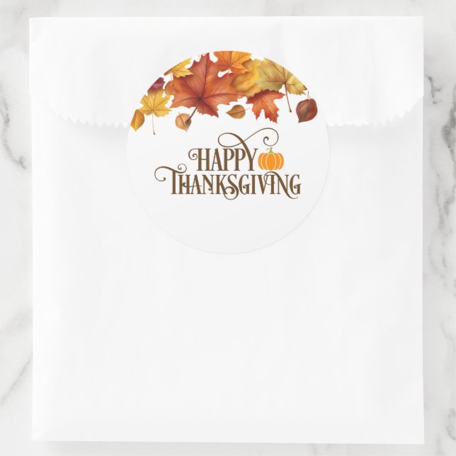Thanksgiving Autumn Pumpkin Stickers (Bag)