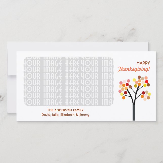 Thanksgiving Autumn Tree Holiday Card (Front)