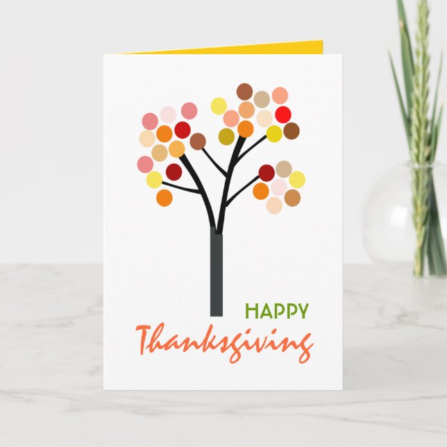 Thanksgiving Autumn Tree Holiday Card (Front)