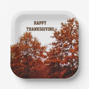 THANKSGIVING AUTUMN TREES PAPER PLATE