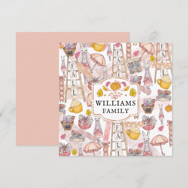 Thanksgiving Autumn Watercolor Personalised Card (Front/Back)