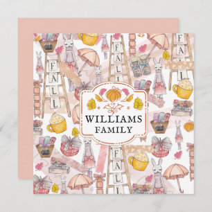 Thanksgiving Autumn Watercolor Personalised Card