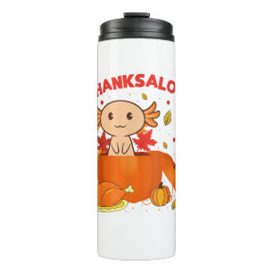 Thanksgiving Axolotl Thanksalotl Salamander Turkey Thermal Tumbler
