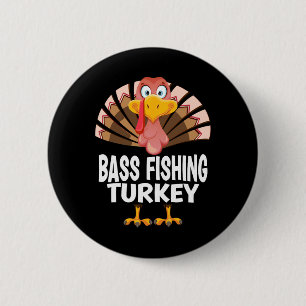 Thanksgiving B Fishing Turkey Matching Pajama  6 Cm Round Badge