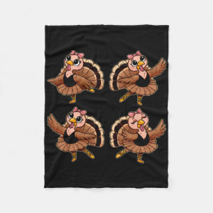 Thanksgiving Ballet Turkey Dancing Ballet Teacher Fleece Blanket