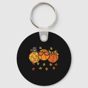 Thanksgiving Basketballs Pilgrim Fall Autumn Men W Key Ring