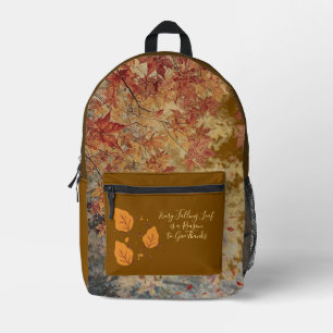 Thanksgiving,Beautiful Autumn Leaves Season Patter Printed Backpack