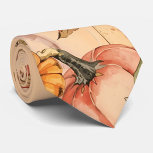 Thanksgiving, Beautiful Pumpkins Harvest Pattern Tie