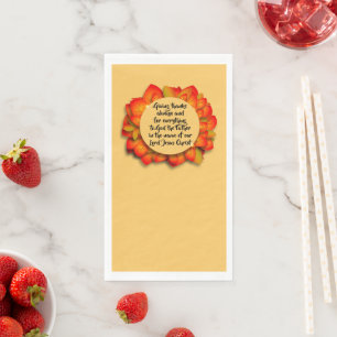 Thanksgiving Bible Quote Autumn Leaf Napkin