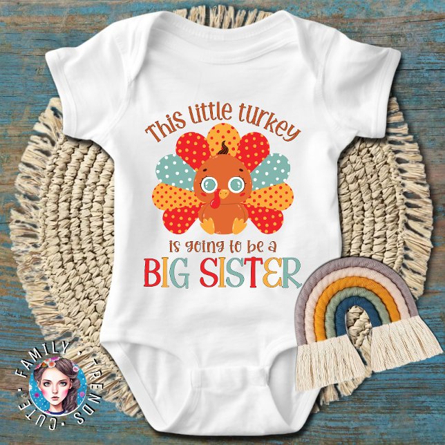 Thanksgiving Big Sister Announcement Baby Bodysuit (Creator Uploaded)