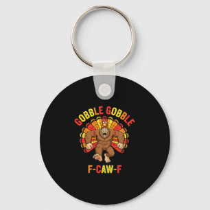 Thanksgiving Bigfoot Turkey Funny Sasquatch Costum Key Ring