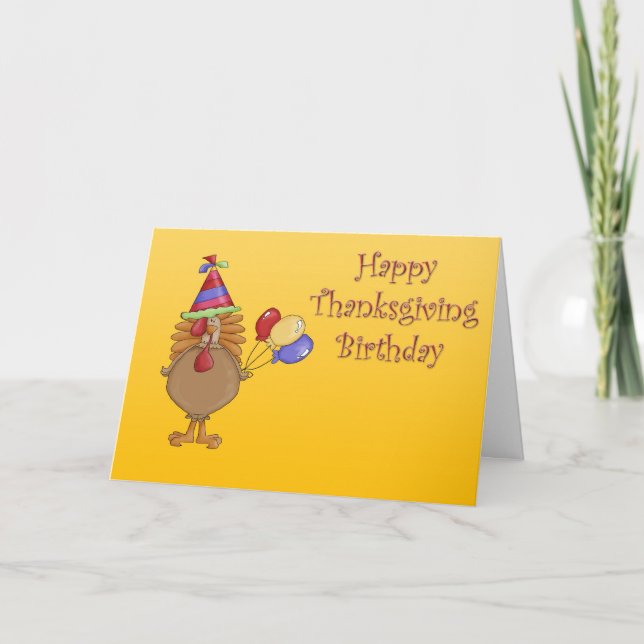 Thanksgiving Birthday Holiday Card (Front)