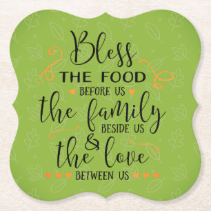 Thanksgiving Blessing Paper Coaster