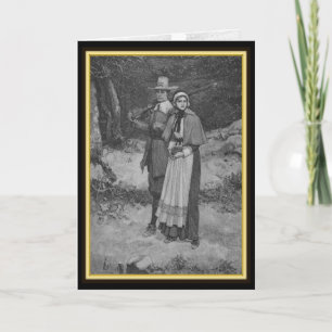 Thanksgiving Blessing - Pilgrim Couple Holiday Card