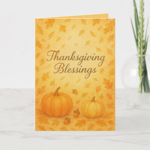 Thanksgiving Blessings Card – Cosy Fall Watercolor