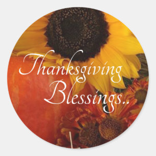 Thanksgiving Blessings Classic Round Sticker