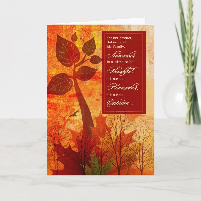 Thanksgiving Blessings - Custom Recipient Holiday Card (Front)