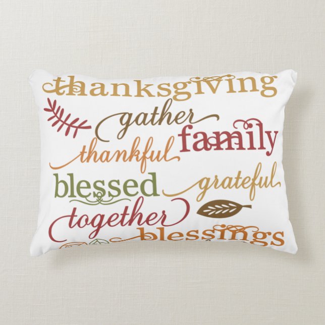 Thanksgiving Blessings Decorative Pillow (Front)