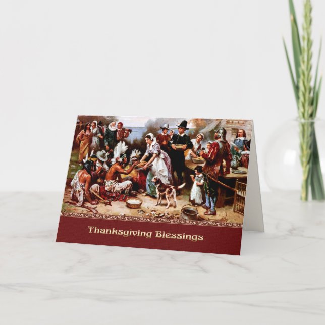 Thanksgiving Blessings. Fine Art  Holiday Card (Front)