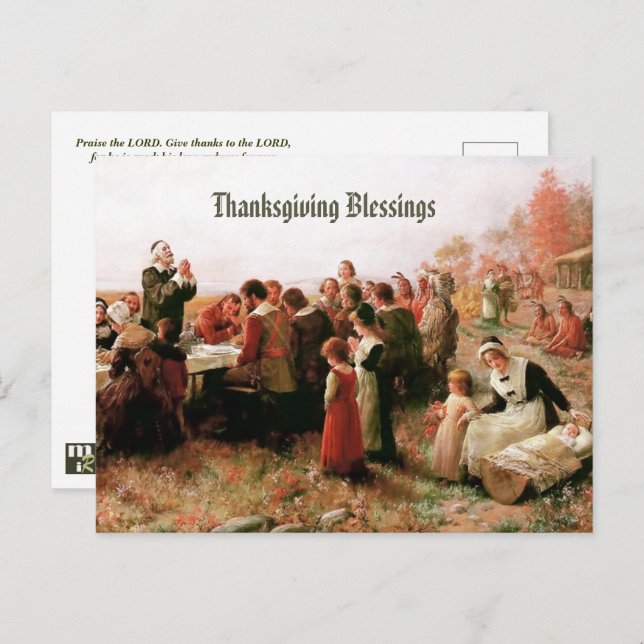 Thanksgiving Blessings. Fine Art Postcards (Front/Back)