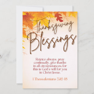 Thanksgiving Blessings Greeting Card w/Bible Verse