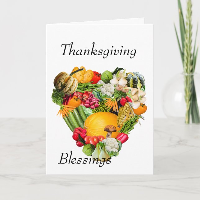 Thanksgiving Blessings Holiday Card (Front)