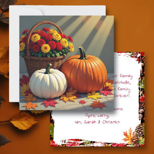 Thanksgiving Blessings   Pumpkins, Mums, Fall   Card