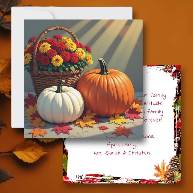 Thanksgiving Blessings | Pumpkins, Mums, Fall   Card (Creator Uploaded)