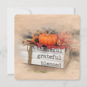 Thanksgiving Books with Pumpkin Card