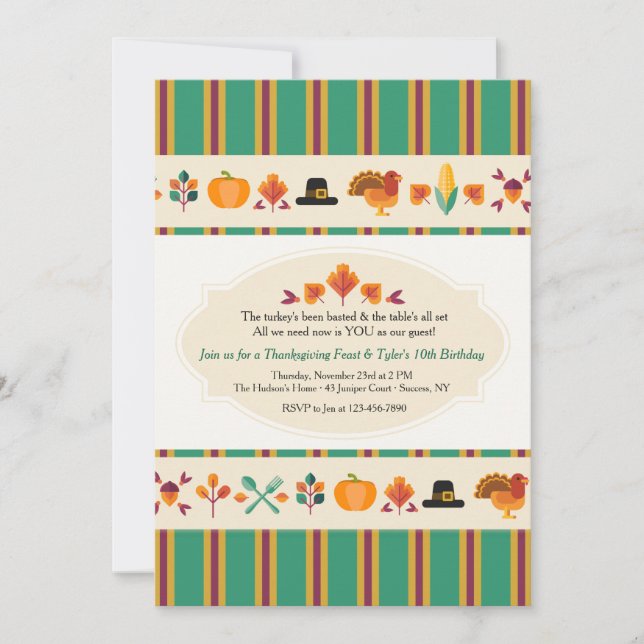 Thanksgiving Borders Invitation (Front)
