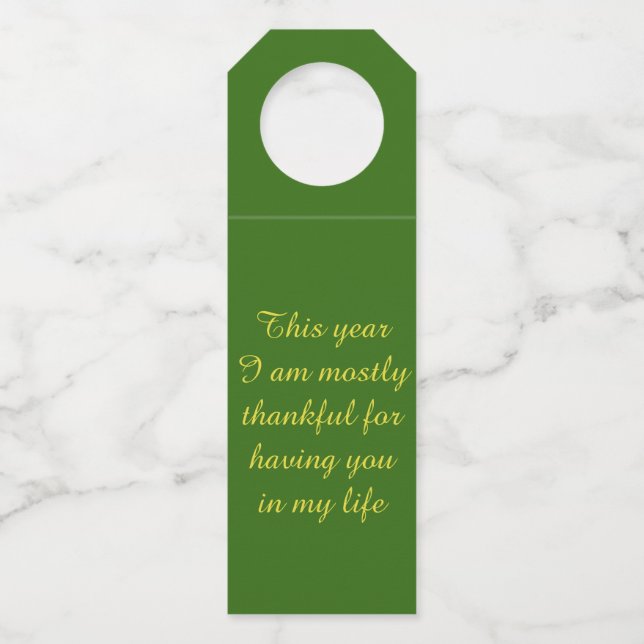 Thanksgiving - Bottle Hanger Tags (Front)