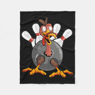 Thanksgiving Bowl Bowler Strike Pin Sport Turkey B Fleece Blanket