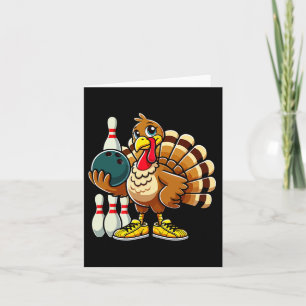 Thanksgiving Bowling Shirt Women Men Funny Turkey  Card