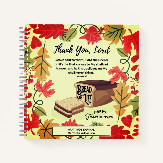 Thanksgiving BREAD OF LIFE Gratitude Journal (Front)